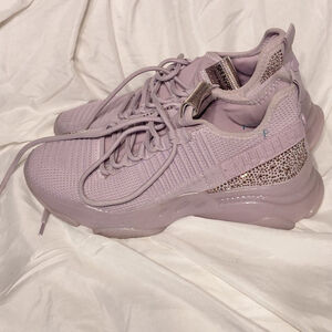 Women's Steve Madden Maxima Lavender Gold Rhinestone Sneakers Size 11